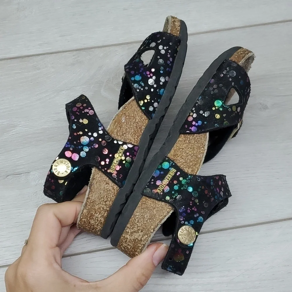 Birkenstock Kids Girls Rio Mozaic Ankle Leather Strap Sandals shoes sz 26/C3